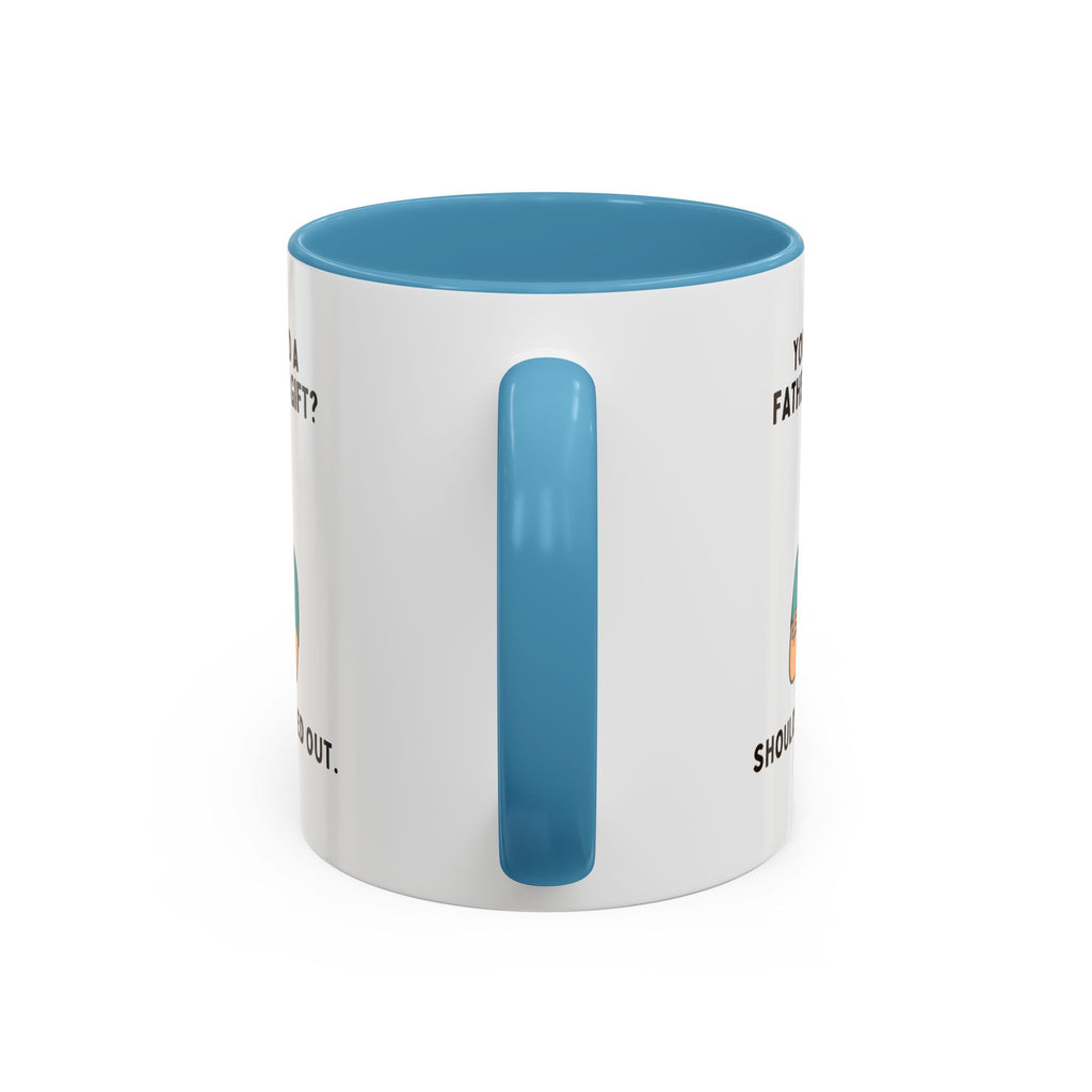 Should've Pulled Out - Funny Father's Day 11oz Accent Mug | Sarcastic Dad Cup with Colored Interior Handle