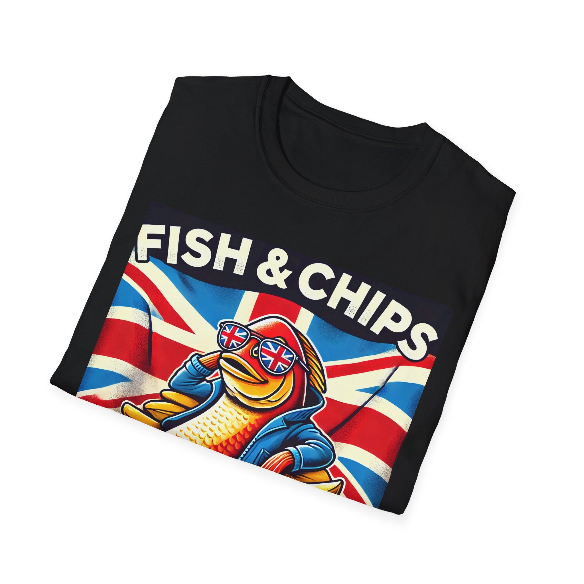 Fish & Chips n Chill Unisex T-Shirt | The Ultimate British Foodie Tee | Funny Pub Festival Wear | Gift for Food Lovers | UK Banter Apparel
