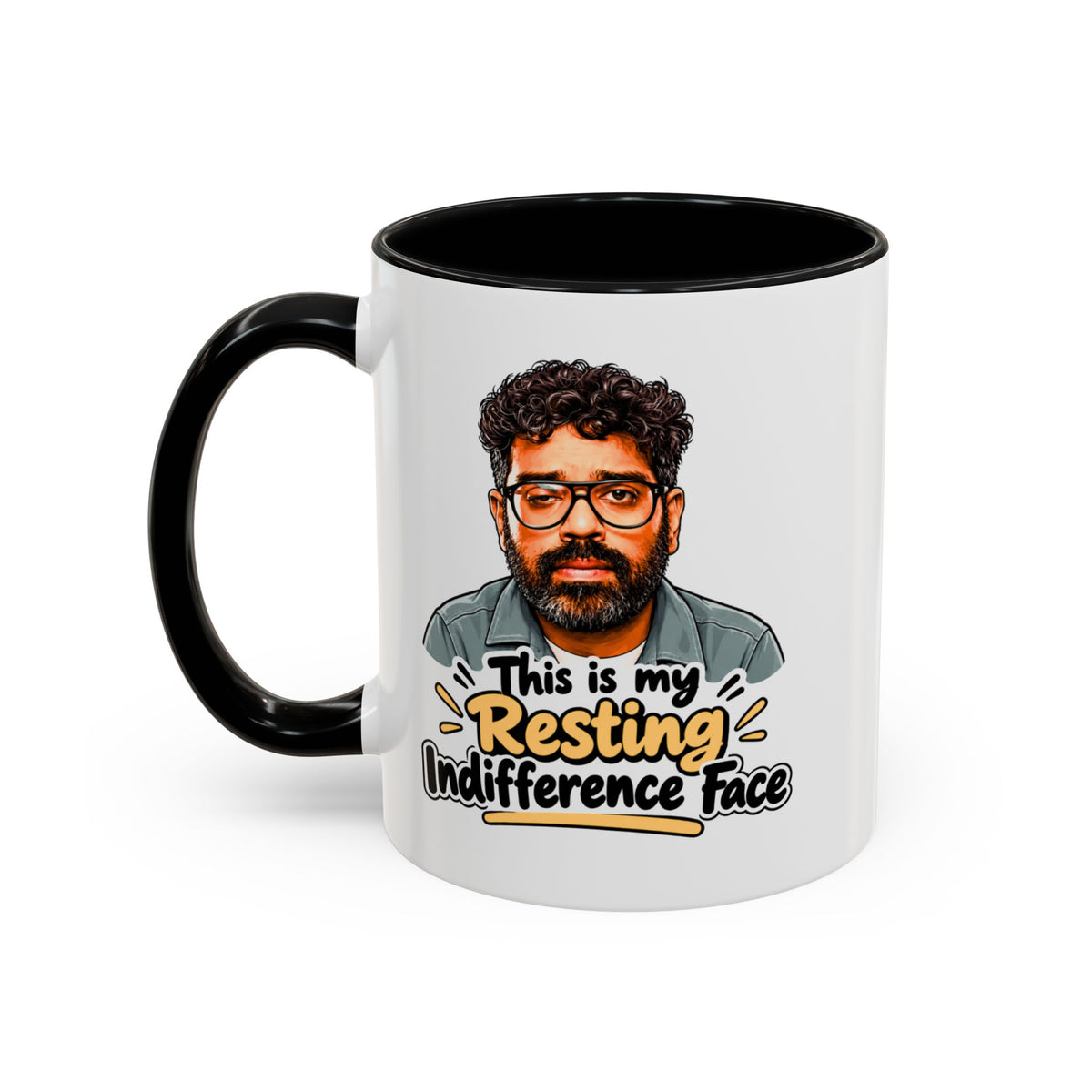Romesh Ranganathan resting indifference face Celebrity Traitors mug, photo 9