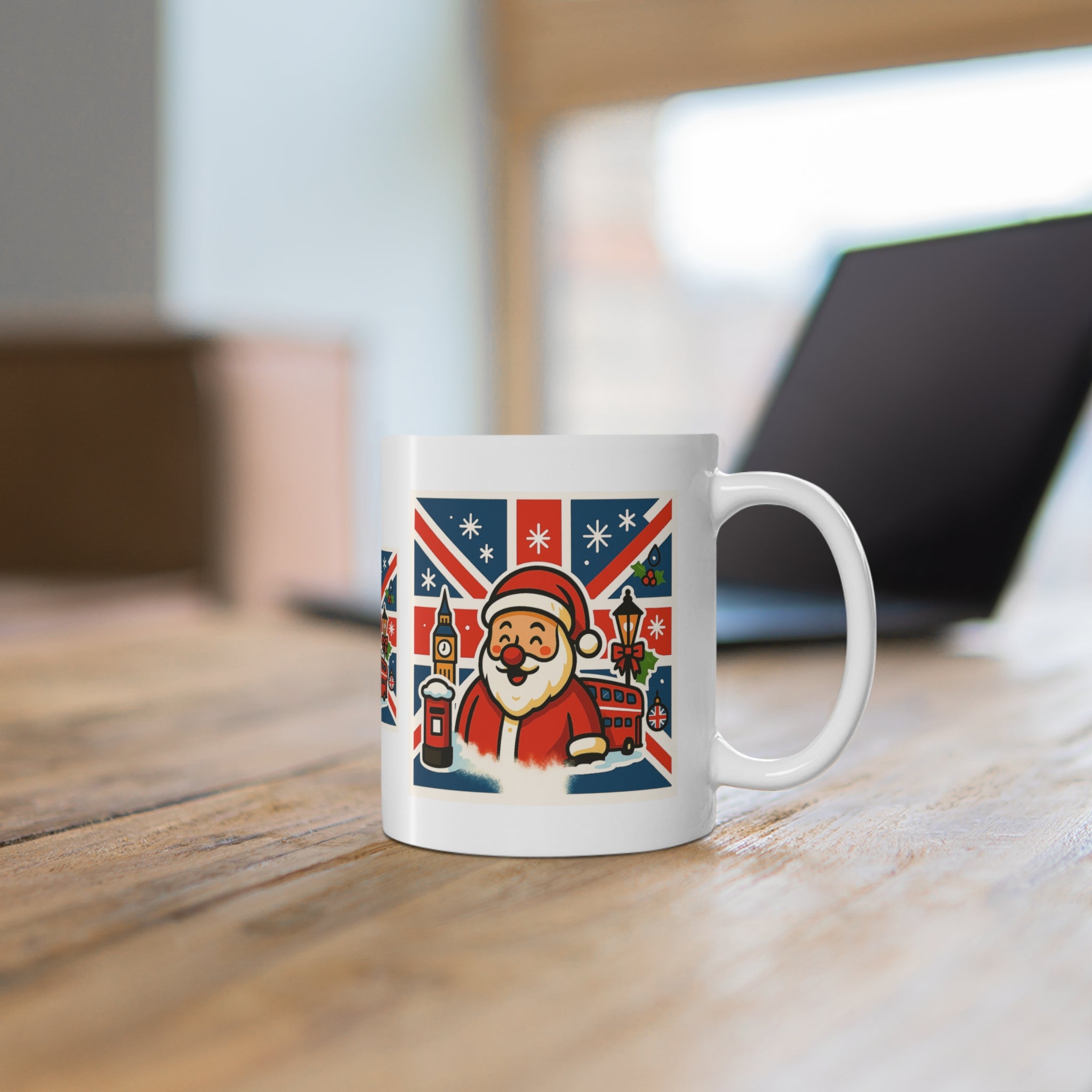 British Santa Mug | Father Christmas Gift | Hot Chocolate Cup, Christmas Mug