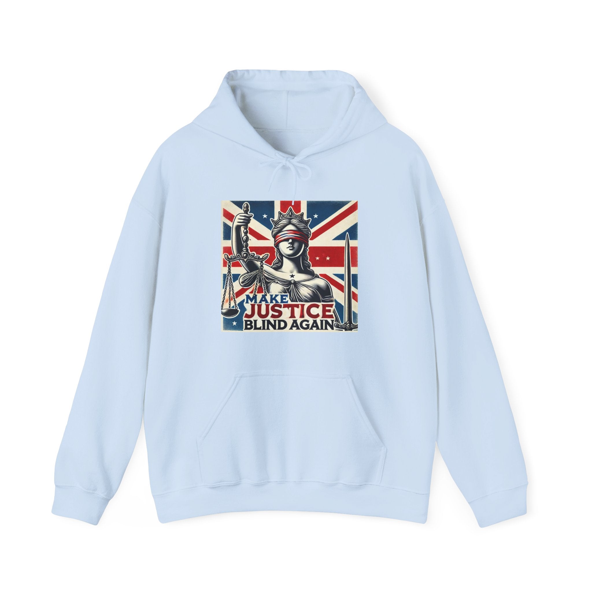 Make Justice Blind Again Hoodie | Unisex Sweatshirt for Rallies & Activism, Free Speech Marches, Political Protest apparel Cosy Days at Home