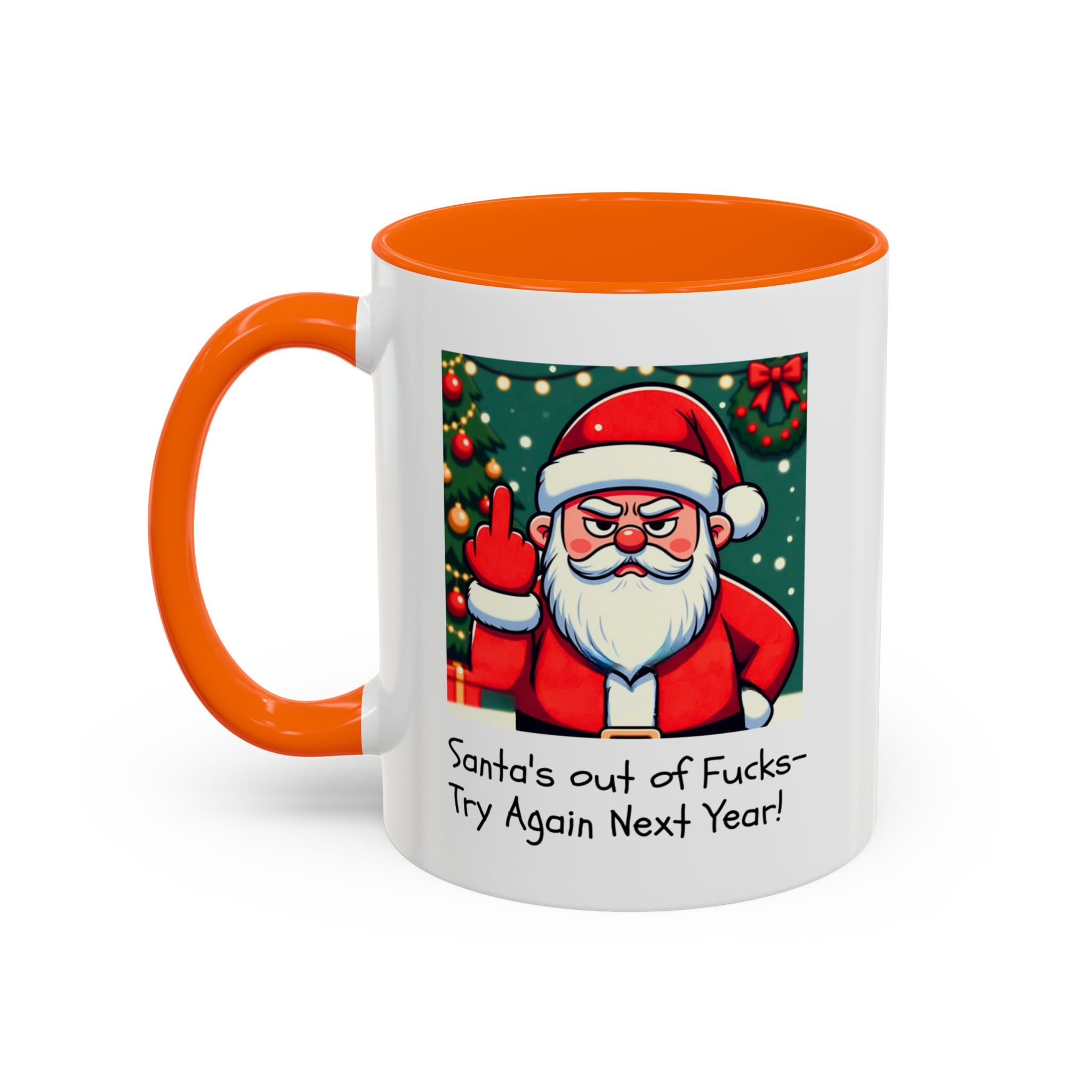 Bad Santa Middle Finger Mug | Rude and Offensive Christmas Funny Gag Gift
