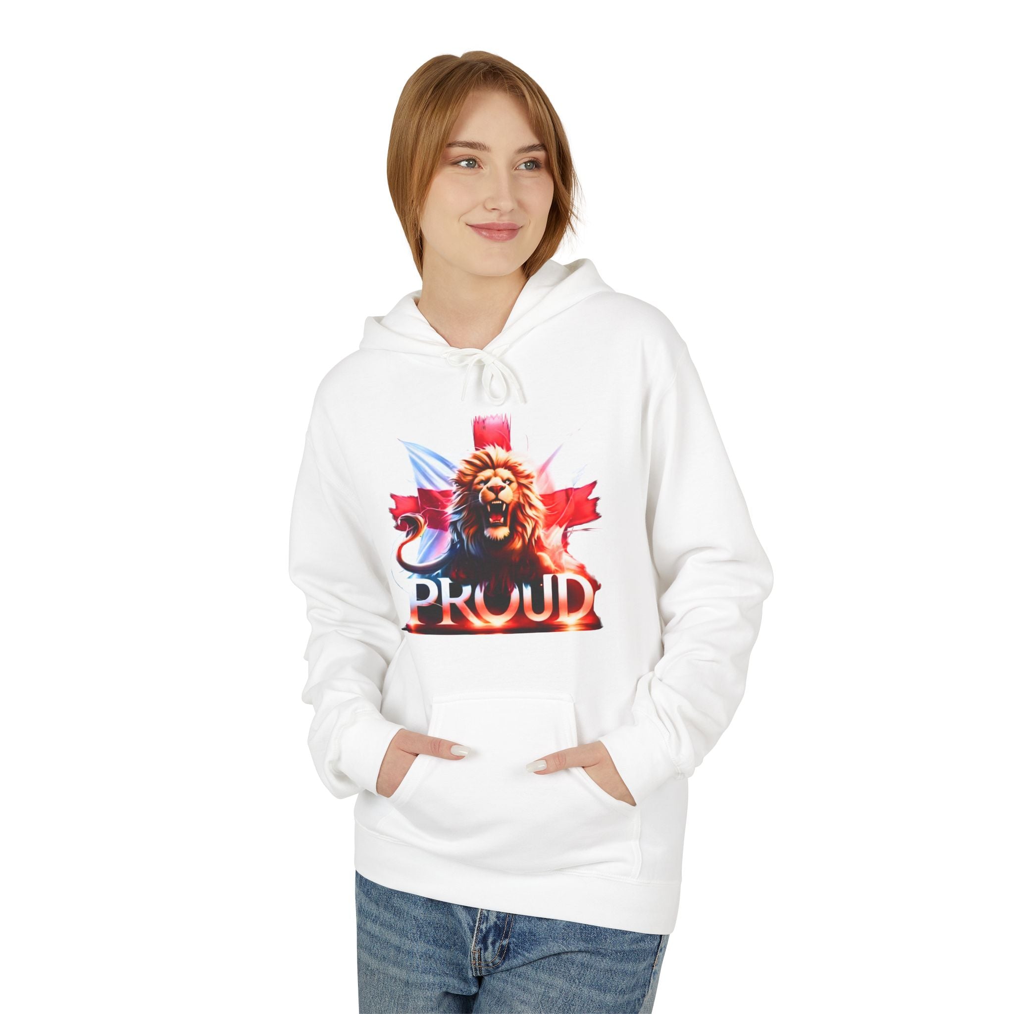Proud Lion Unisex Hoodie | English Flag St. George Cross Hoodie | Patriotic England Gift | Raise the Colours Jumper