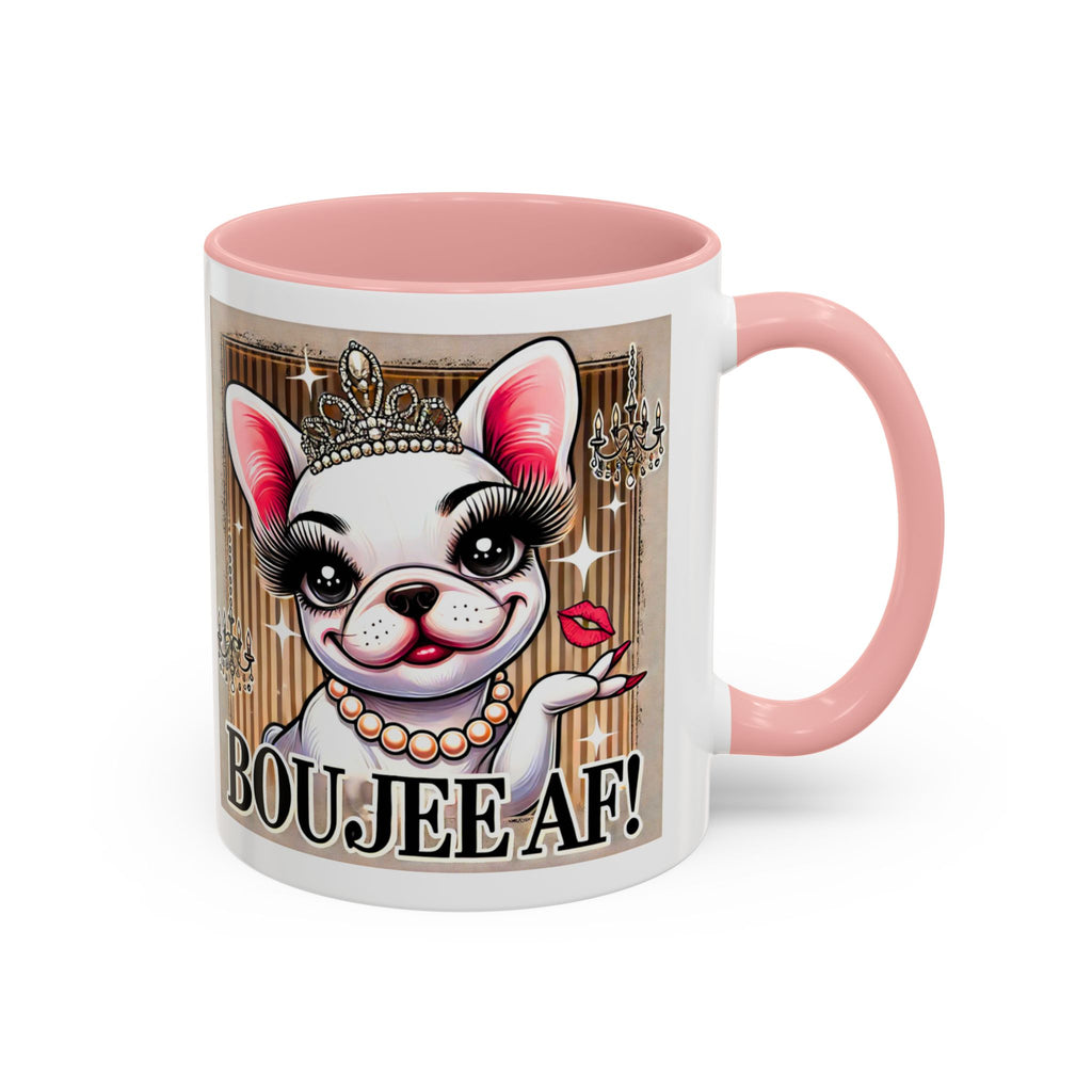 BOUJEE AF Frenchie Mug | 11oz Cute Ceramic Coffee Cup Gift for Animal Lovers | French Bulldog Novelty Mug