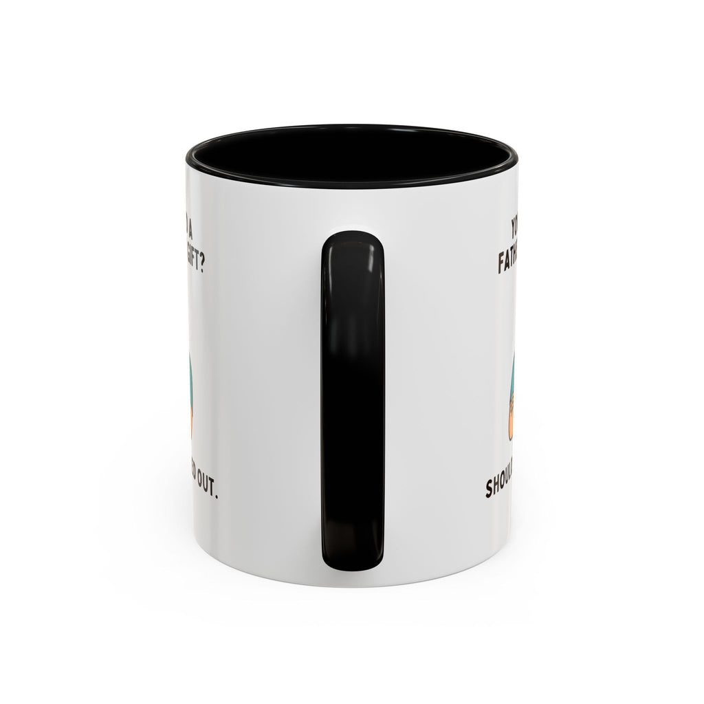 Should've Pulled Out - Funny Father's Day 11oz Accent Mug | Sarcastic Dad Cup with Colored Interior Handle