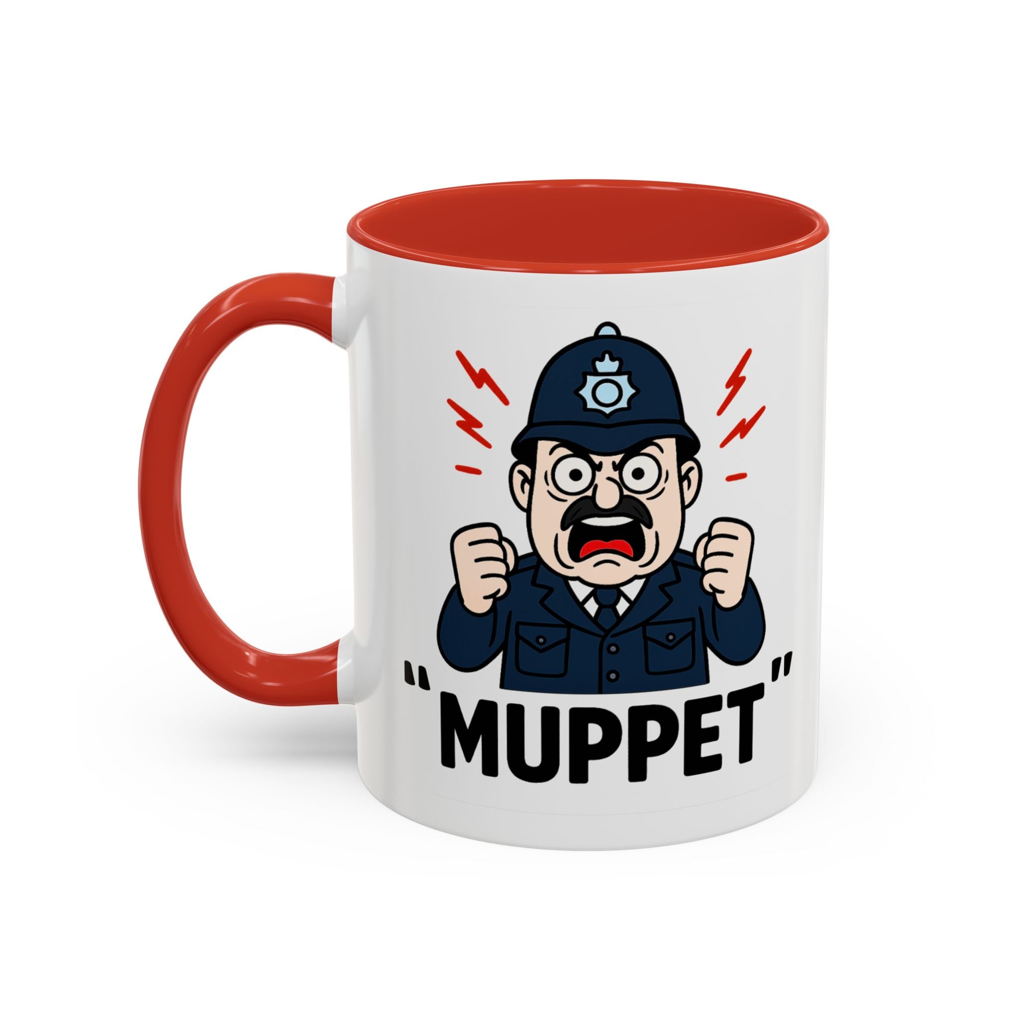 MUPPET Policeman Parody Coffee Cup | 11oz Funny Meme Mug | Free Speech Satire Gift | UK Gag Gift