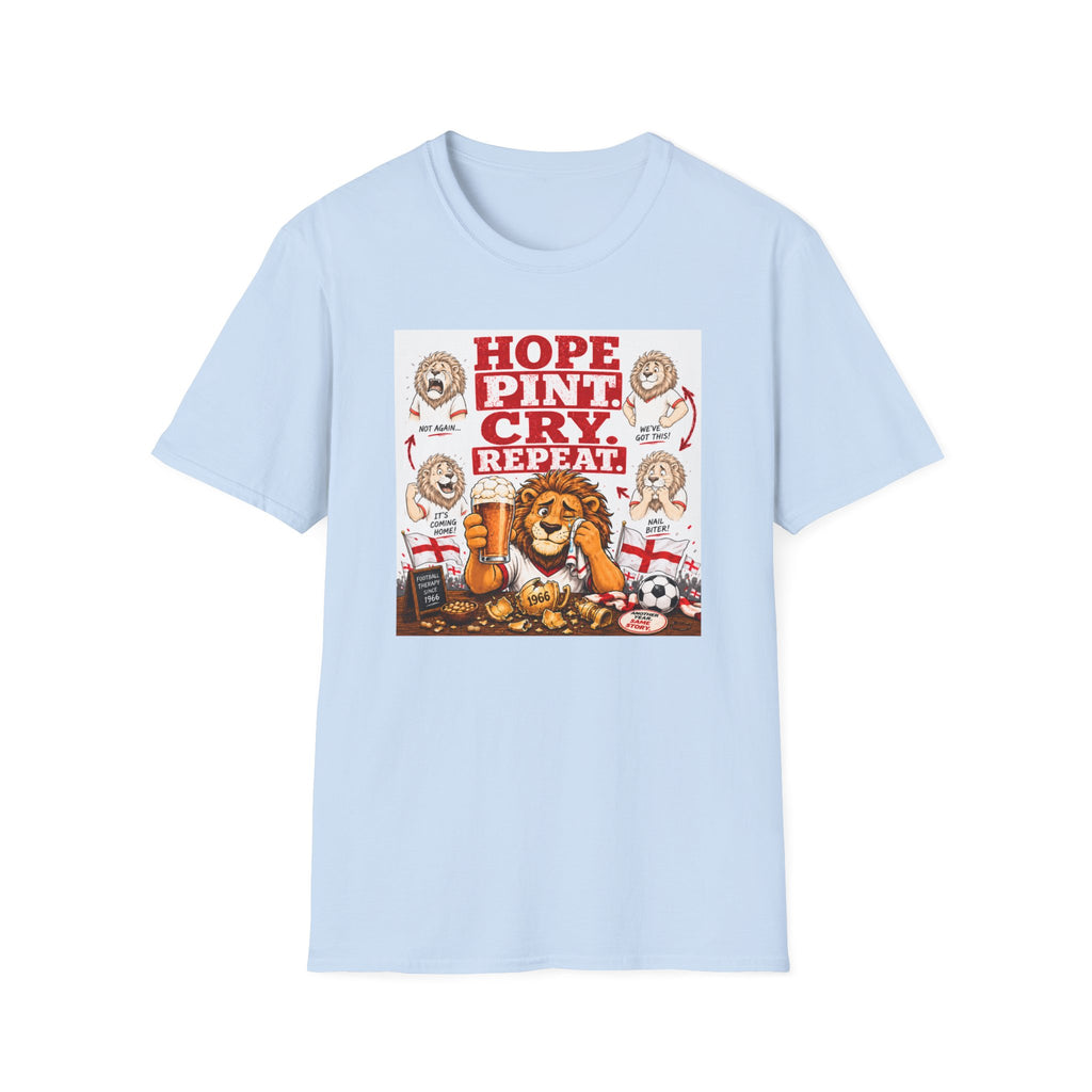 Three Lions Hope Pint Cry Repeat England football t-shirt, photo 6