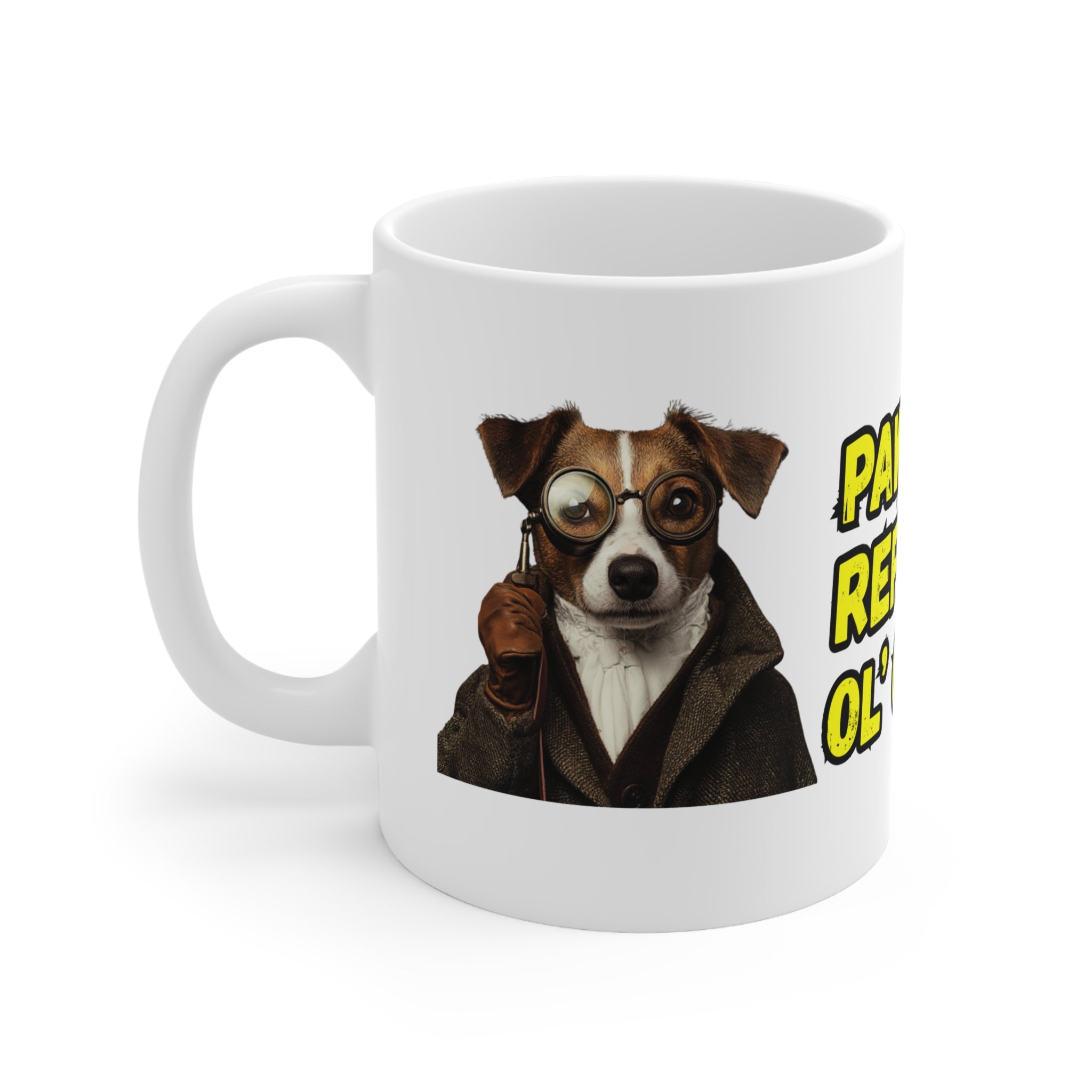 Paws & Reflect Ol' Chap! | Sophisticated British Dog Ceramic Mug | 11oz Coffee Cup | Gift for Dog Lovers and Pet Owners