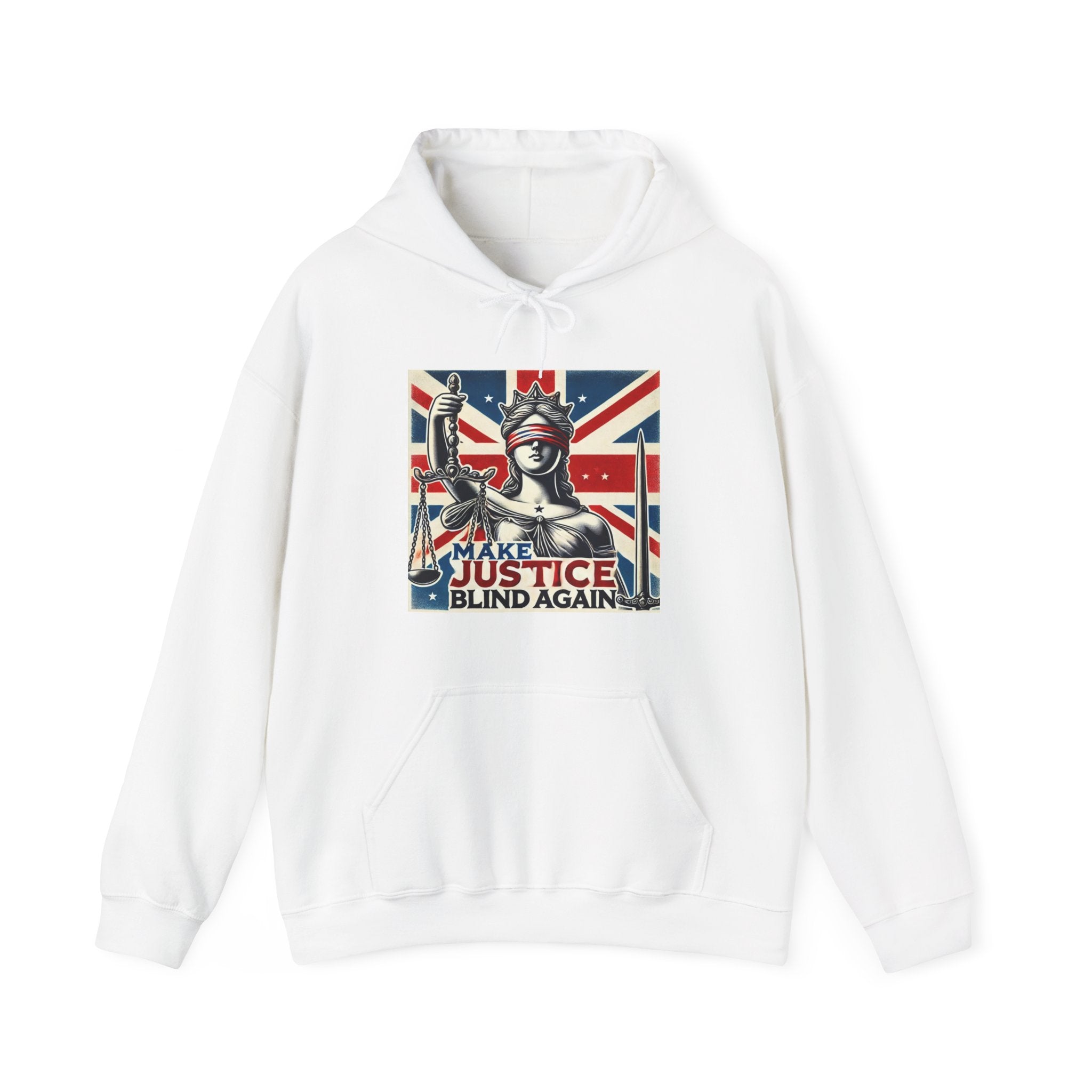 Make Justice Blind Again Hoodie | Unisex Sweatshirt for Rallies & Activism, Free Speech Marches, Political Protest apparel Cosy Days at Home