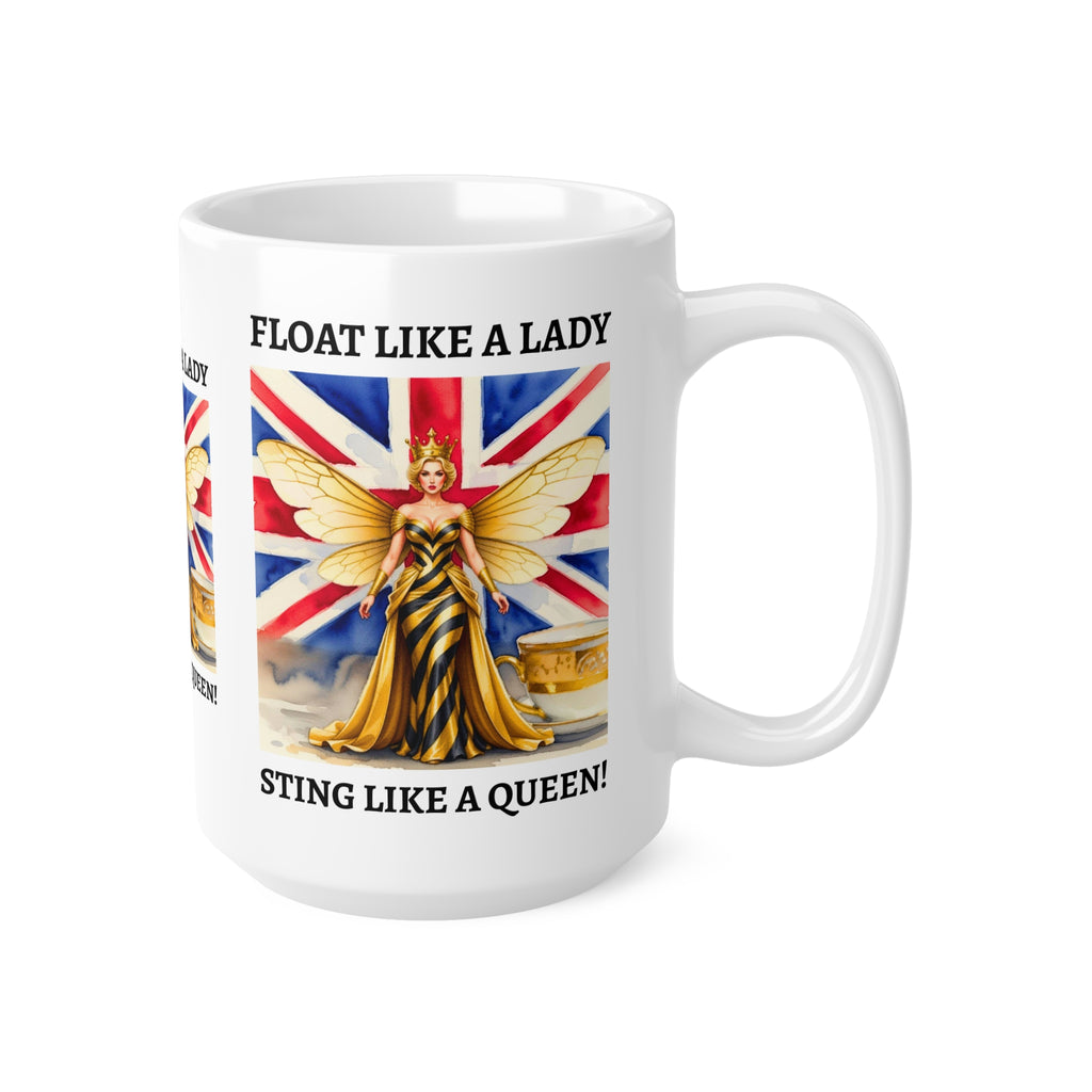 Float Like a Lady, Sting Like a Queen Mug | Union Jack Fairy Goddess Coffee Cup | International Women's Day