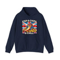 Fish & Chips n Chill Hoodie | Funny British Foodie Sweatshirt | Cozy Stylish UK Banter Wear | Gift for Food Lovers and Chippy Fans
