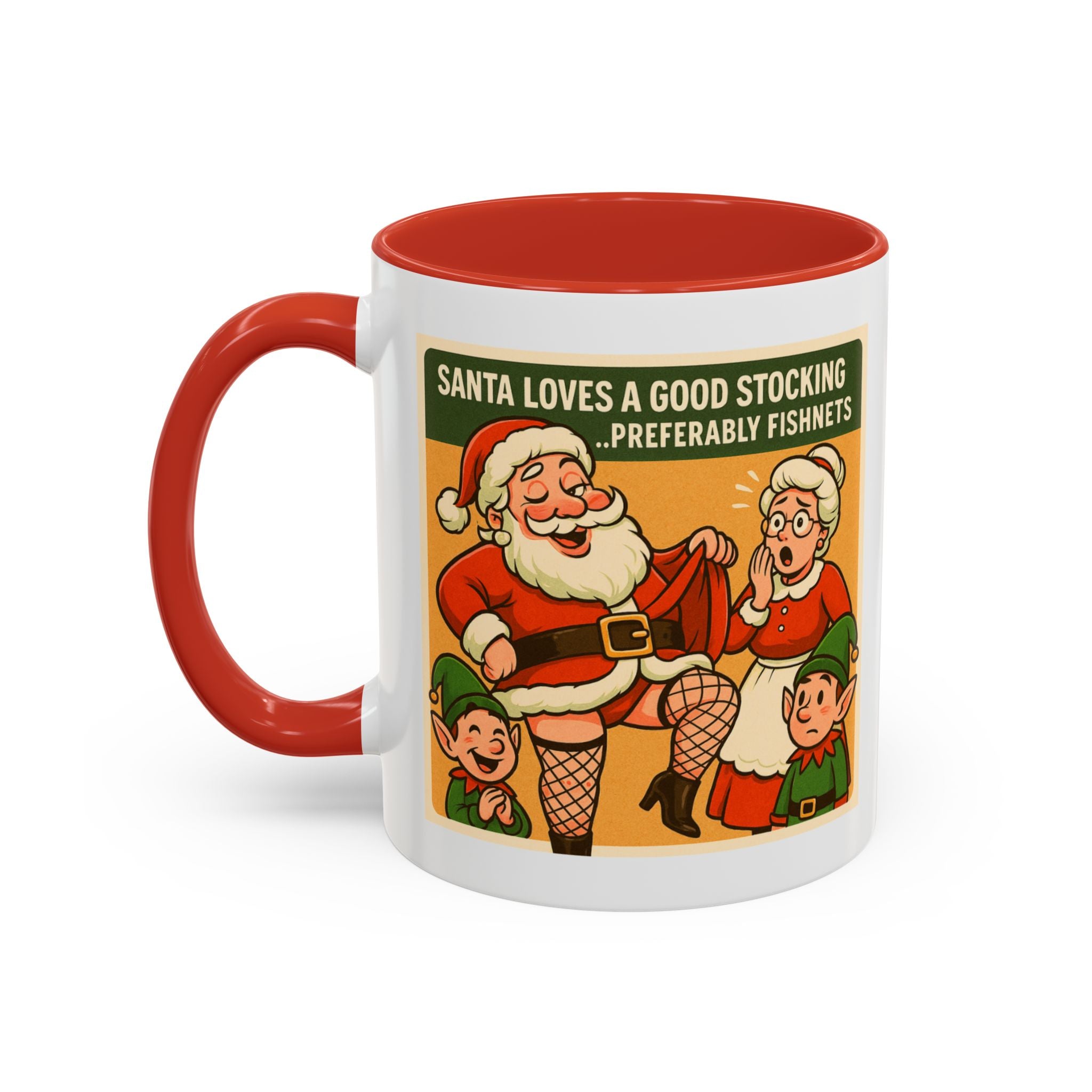 Santa Loves a Good Stocking Coffee Mug | Bad Santa Christmas Mugs, Rude, Offensive, Funny