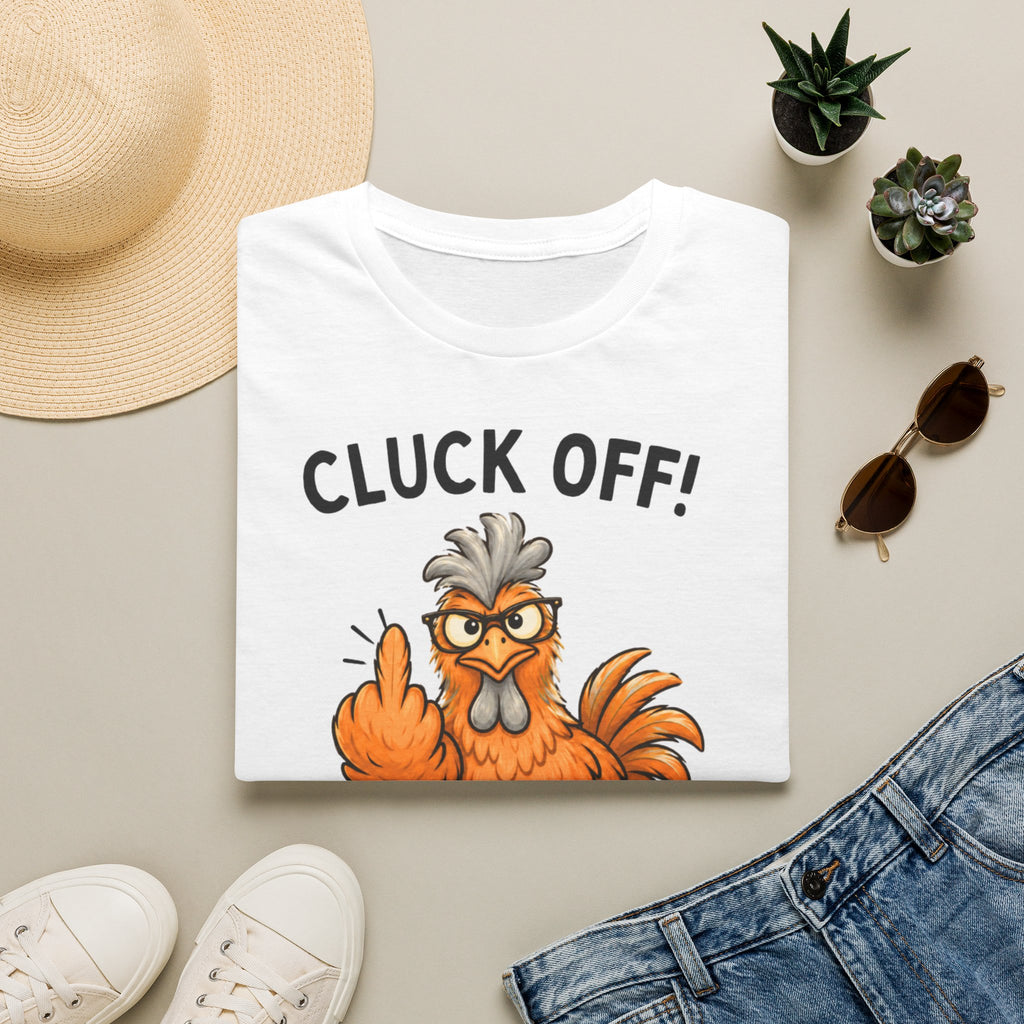 Cluck Off I'm Retired chicken white t-shirt, photo 3