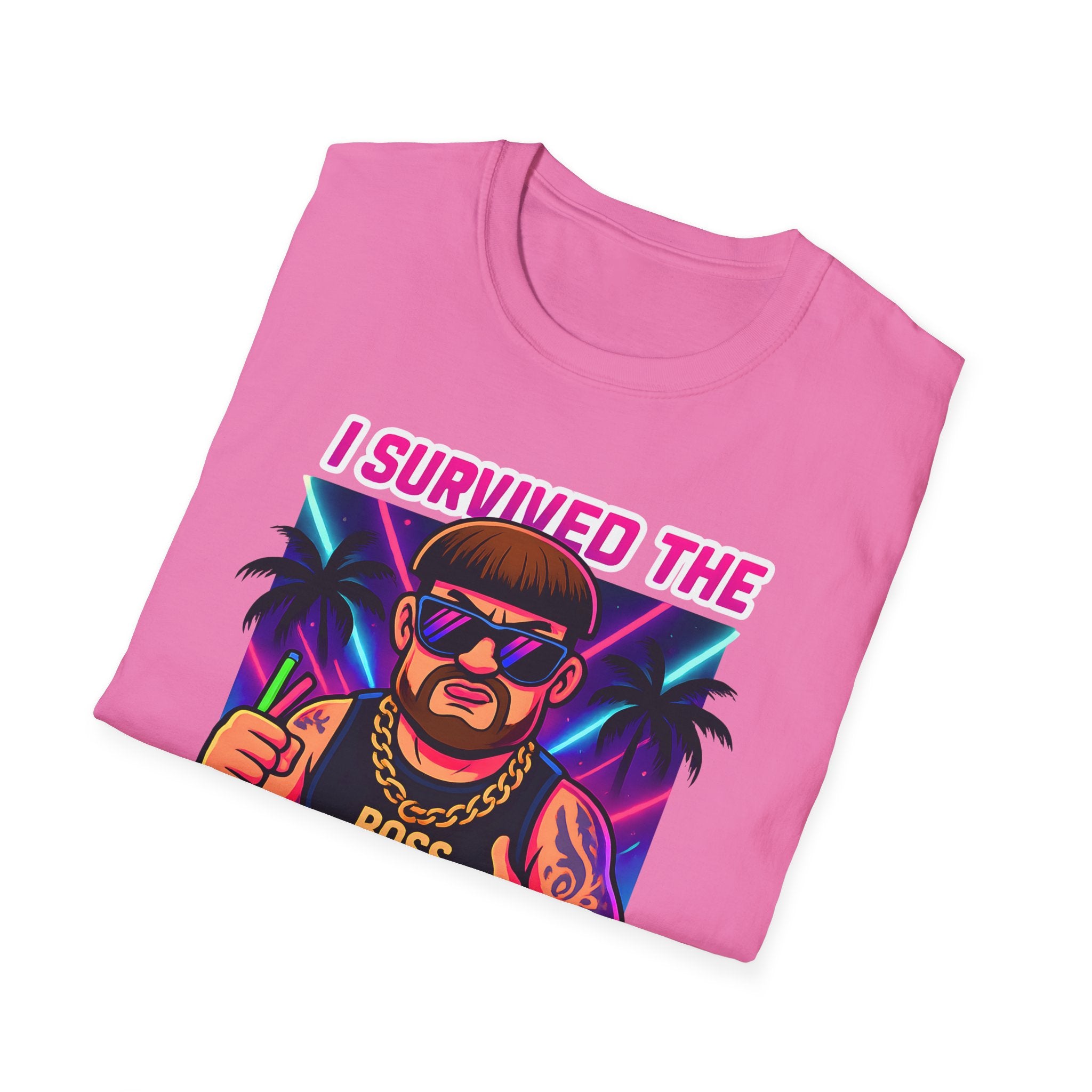 I Survived the Ibiza Final Boss T-Shirt | Funny UK Summer Meme Tee | British Pop Culture Rave Shirt | Festival Uni Gift Retro Party Tee