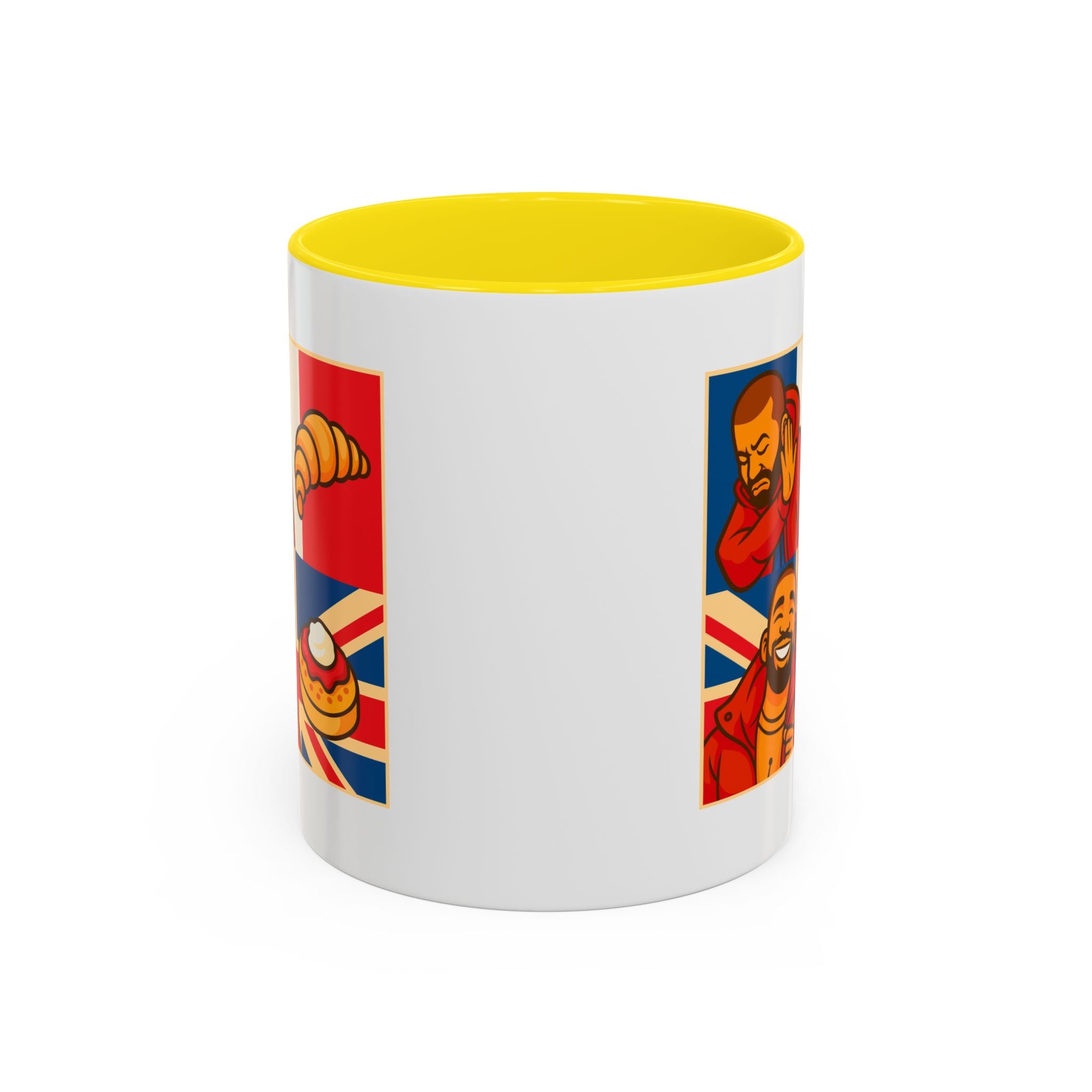 Funny British Croissant Vs Crumpet Mug - UK Patriot Drake Meme Gift | Anti-French Tea Humour | Funny Foodie Present | Union Jack Coffee Cup
