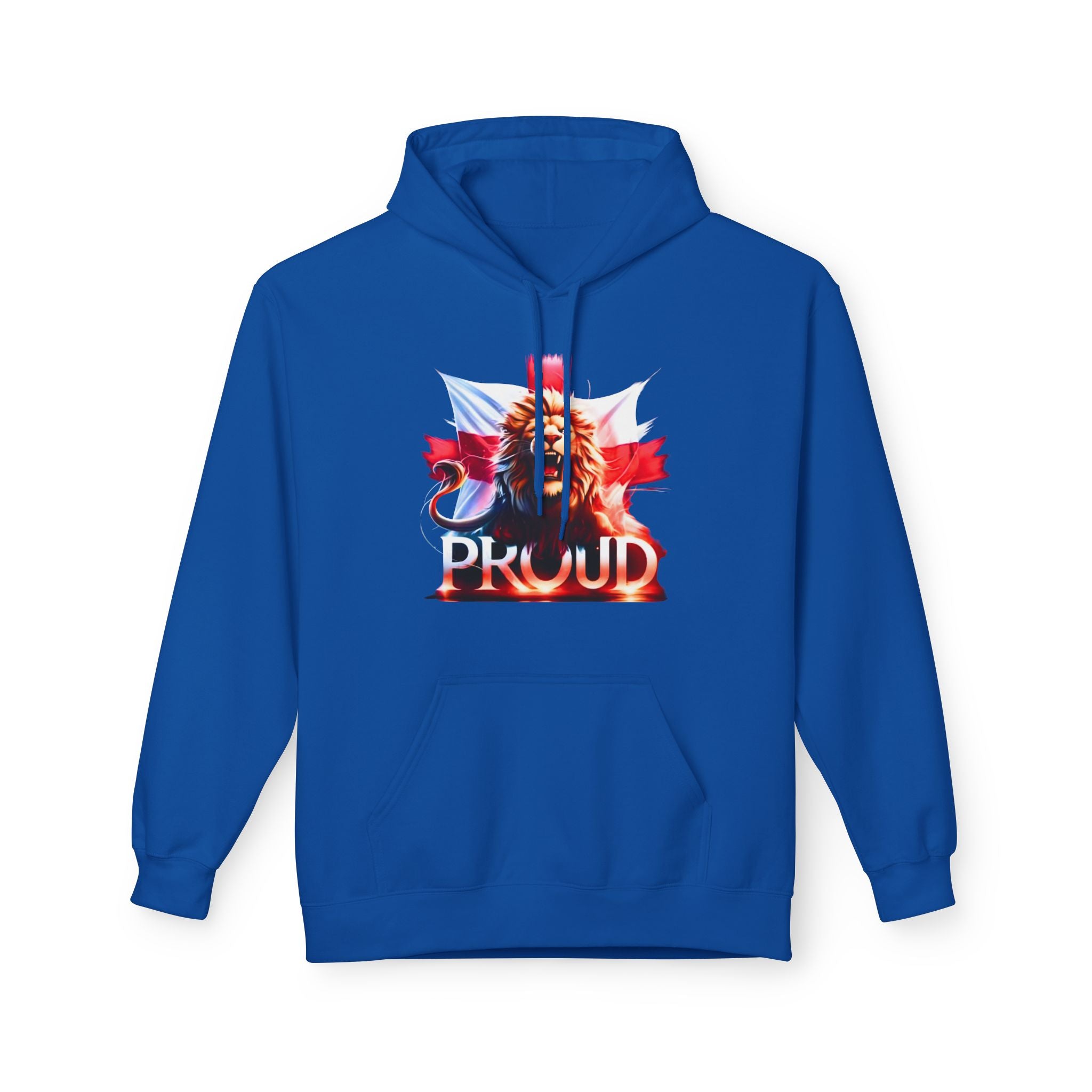 Proud Lion Unisex Hoodie | English Flag St. George Cross Hoodie | Patriotic England Gift | Raise the Colours Jumper