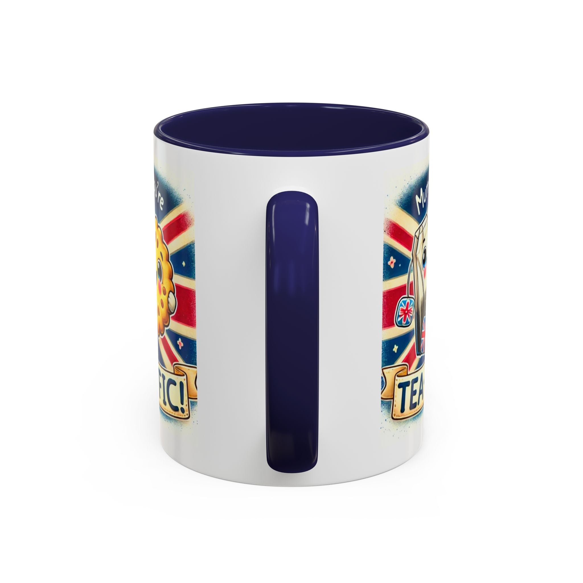 Mum, You're Tea-Riffic! 11oz Accent Mug | Funny British Mothers Day Gift | Cute Tea Lover Accent Cup | Funny Pun Mug | Gift for Mum