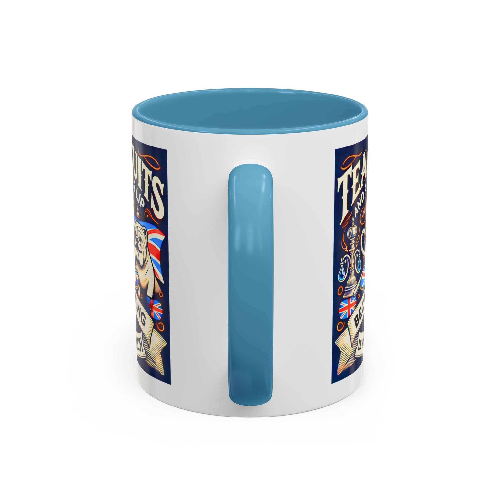 Crying Is for the French Mug | Funny British Humor Cup | Tea and Biscuits UK Banter Gift | 11oz Tea & Coffee Mug | Patriotic Dog Mug