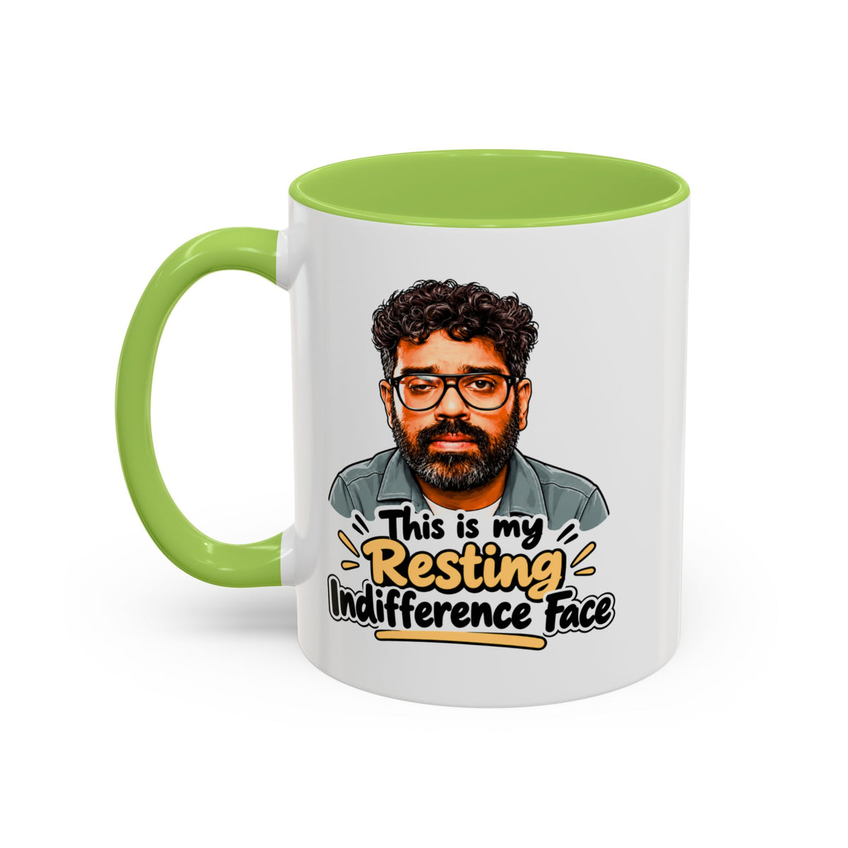 Romesh Ranganathan resting indifference face Celebrity Traitors mug, photo 2
