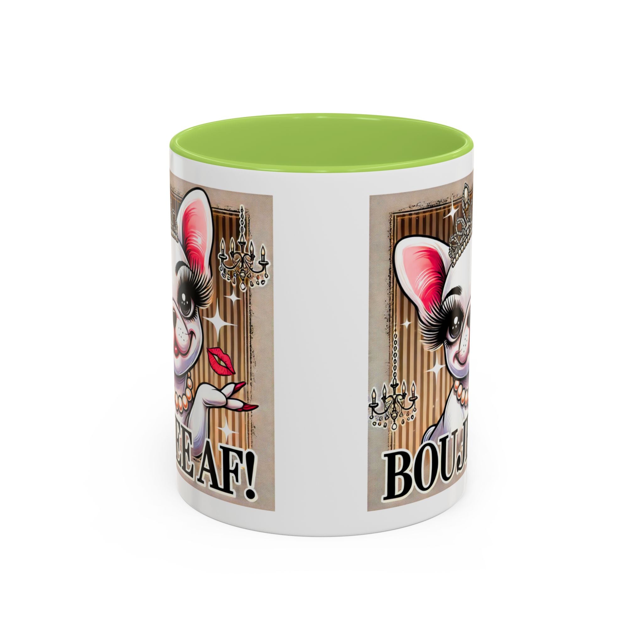 BOUJEE AF Frenchie Mug | 11oz Cute Ceramic Coffee Cup Gift for Animal Lovers | French Bulldog Novelty Mug