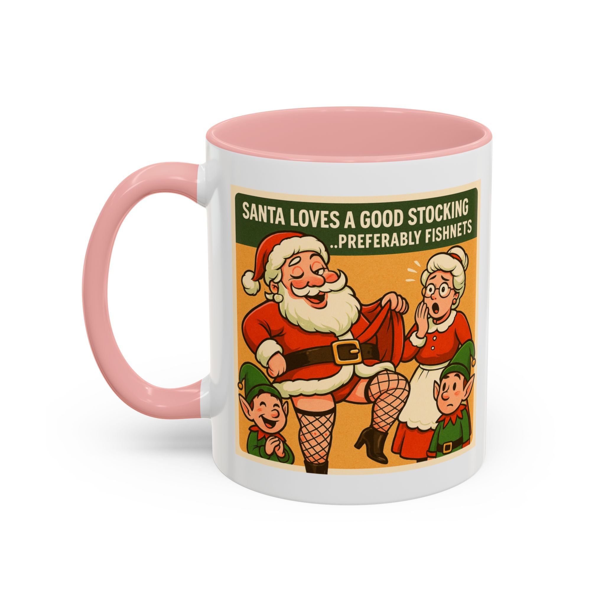 Santa Loves a Good Stocking Coffee Mug | Bad Santa Christmas Mugs, Rude, Offensive, Funny